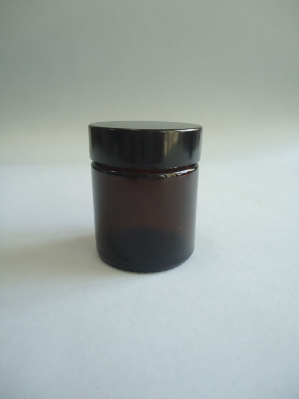 Bote vidrio tapa baquelita negra  30 ml. topacio