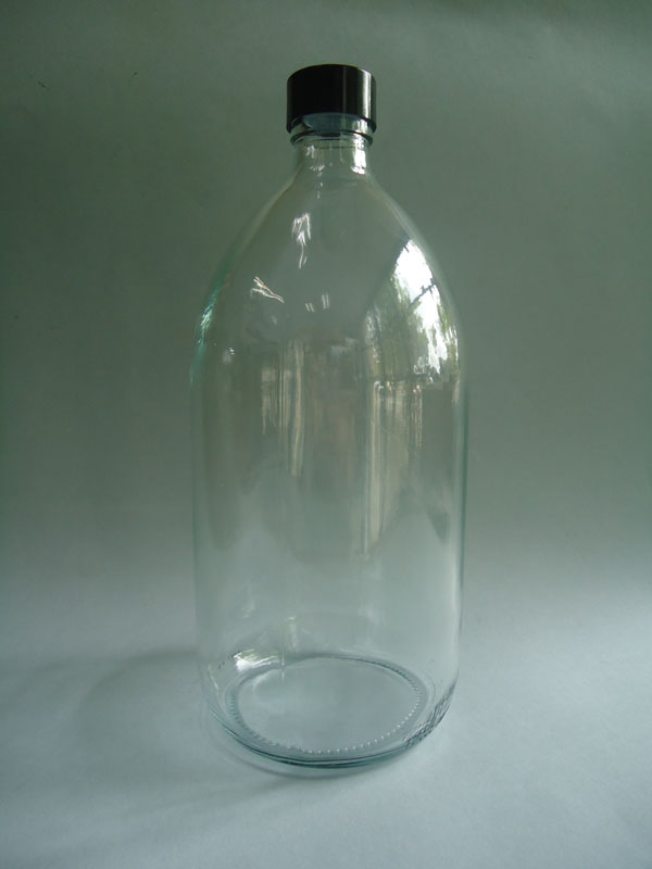 Frasco tapa y obturador 1 litro transparente